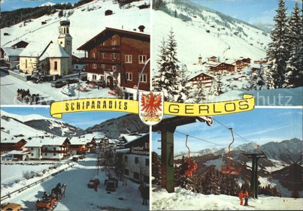 Gerlos Ortsansichten Pferdeschlitten Kirche Se