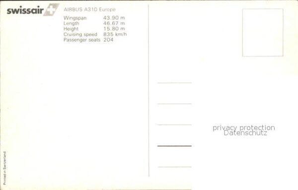 Swissair Airbus A310 Europe – Bild 2