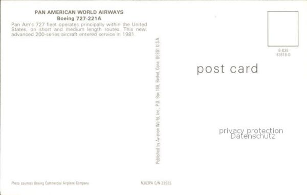 Flugzeuge Zivil PAN American World Airways Boeing 737-2 – Bild 2