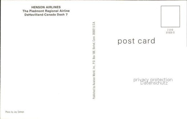 Flugzeuge Zivil Henson Airlines Piedmont Regional Airli – Bild 2