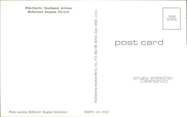 Flugzeuge Zivil PSA-Pacific Southwest Airlines McDonnel – Bild 2