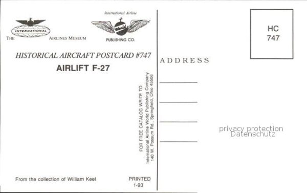 Flugzeuge Zivil Airlift F-27 N277RD – Bild 2