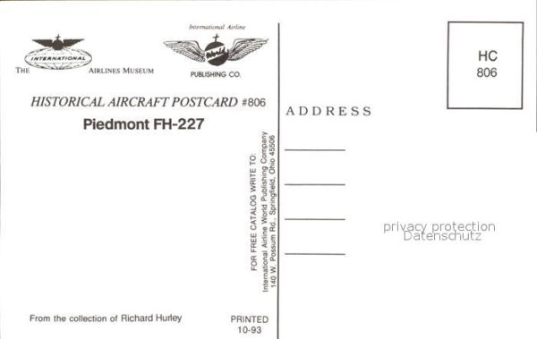 Flugzeuge Zivil Piedmont FH-227 N706U – Bild 2