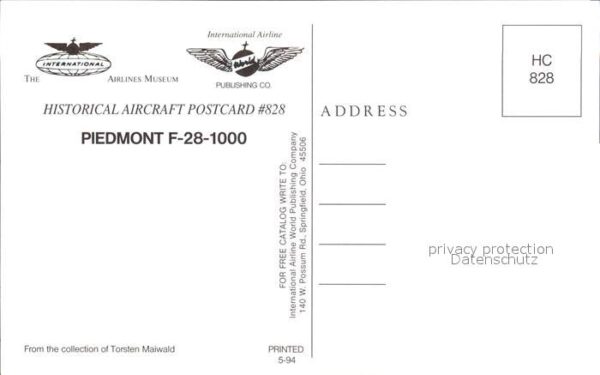 Flugzeuge Zivil Piedmont F-28-1000 N464US – Bild 2