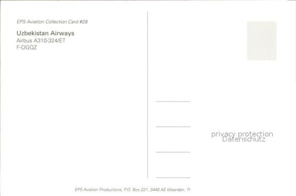 Flugzeuge Zivil Uzbekistan Airways Airbus A310-324 ET F – Bild 2