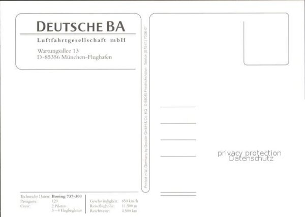 Flugzeuge Zivil Deutsche BA Boeing 737-300 – Bild 2
