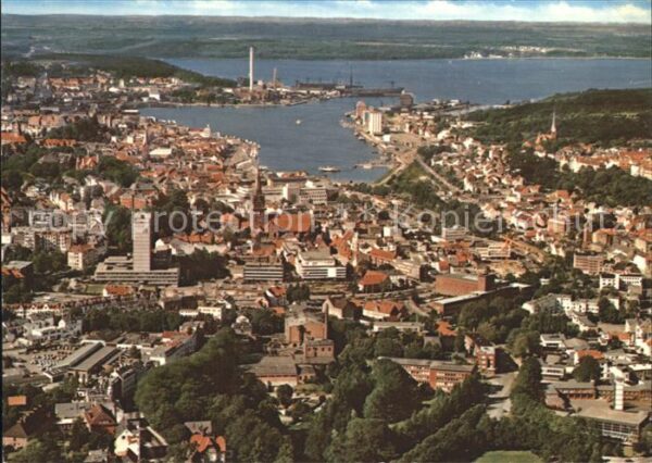 Flensburg Fliegeraufnahme mit Hafen