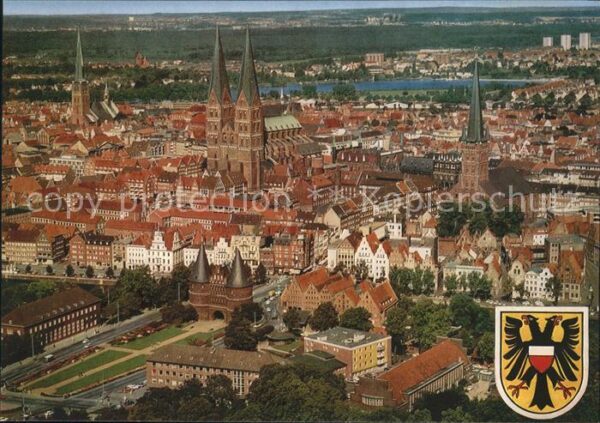 Luebeck Fliegeraufnahme Hansestadt