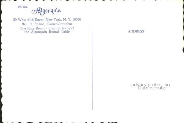 New York City Hotel Algonquin Restaurant – Bild 2
