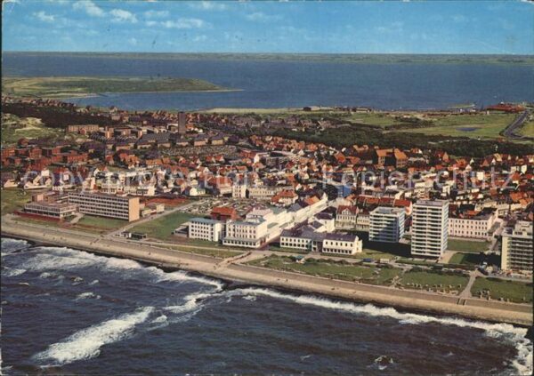 Norderney Nordseebad Fliegeraufnahme Kaiserstrasse und Stran