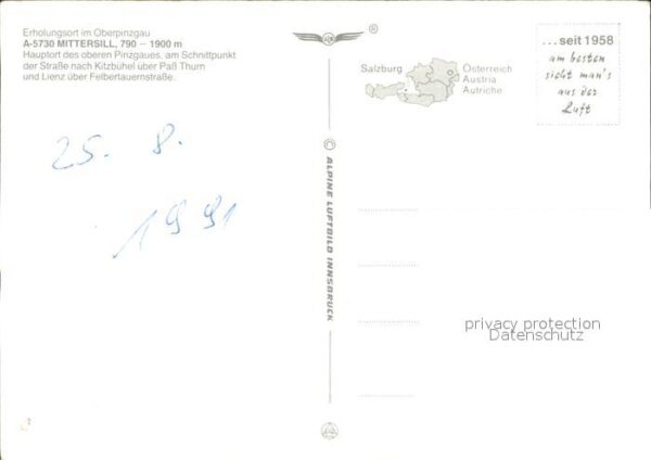 Mittersill Oberpinzgau Fliegeraufnahme Pass Thurn Schloss – Bild 2