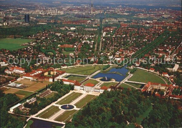 Muenchen Schloß Nymphenburg Fliegeraufnahme
