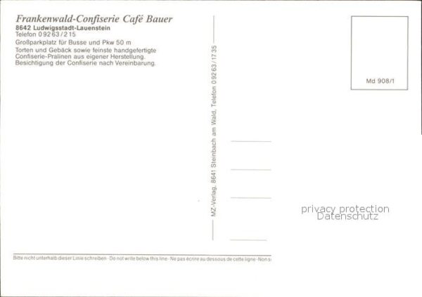 Lauenstein Oberfranken Frankenwald Confiserie Cafe Bauer – Bild 2