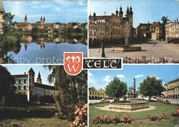 Telc Ulicky rybnik Radnice zamkem Namesti Mi
