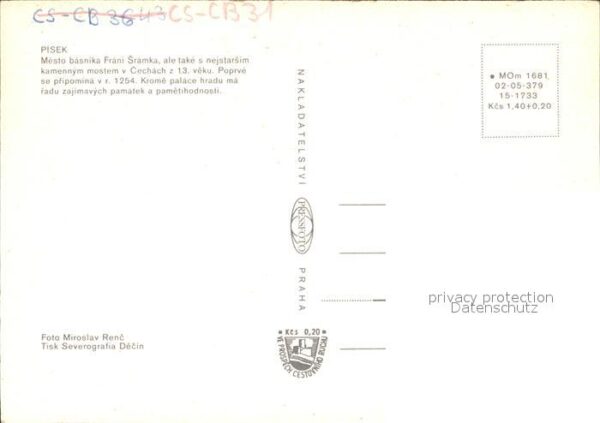Pisek Tschechien Mesto basnika Frani Sramka – Bild 2