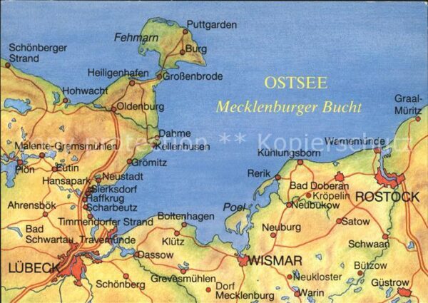 Rostock Panoramakarte Mecklenburger Bucht Warne