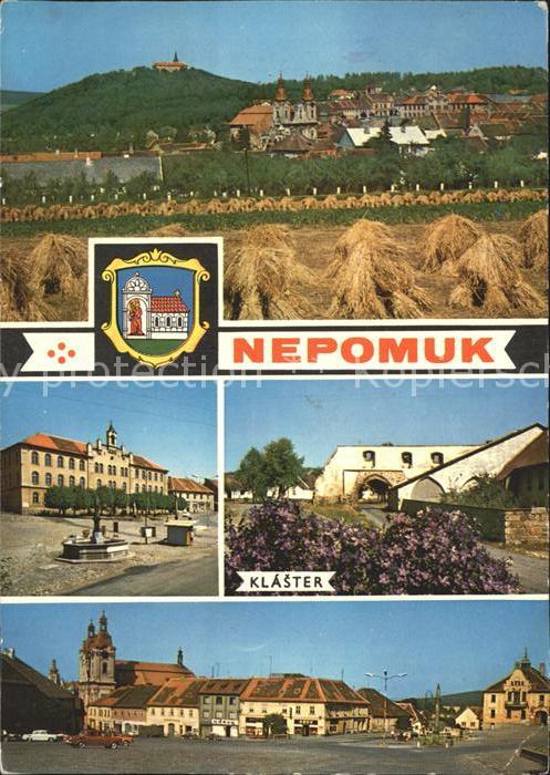 Nepomuk Pomuk Teilansicht Erntezeit Platz Kirche Klos