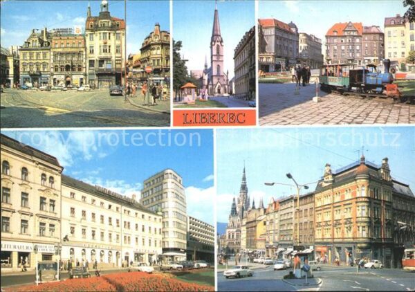 Liberec Teilansichten Innenstadt Kirche Eisenba