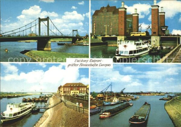Duisburg Ruhr Grösster Binnenhafen Europas Brücke Fra