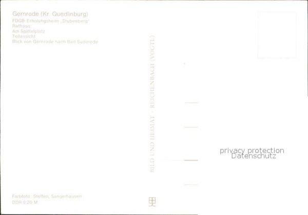 Gernrode Harz FDGB Erholungsheim Stubenberg Rathaus S – Bild 2