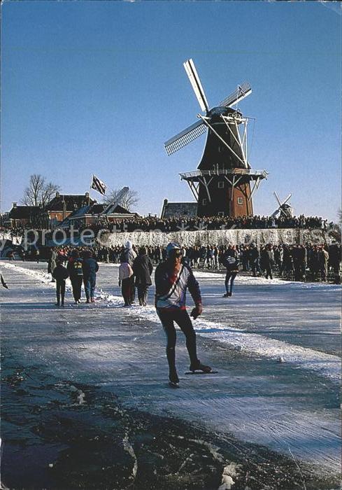 Lelystad Eislaufen Windmühle