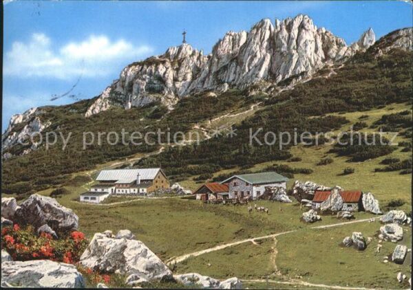 Aschau Chiemgau Steinlingalm mit Kampenwand Gipfelkreuz