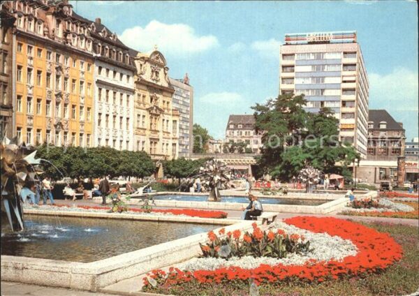 Leipzig Sachsenplatz Brunnen Messestadt