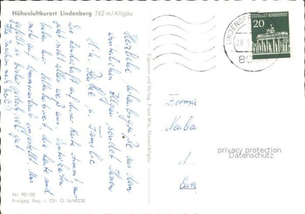 Lindenberg Allgaeu Höhenluftkurort Fliegeraufnahme – Bild 2