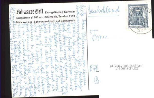 Bad Gastein Schwarze Liesl Evangelisches Kurheim Al – Bild 2