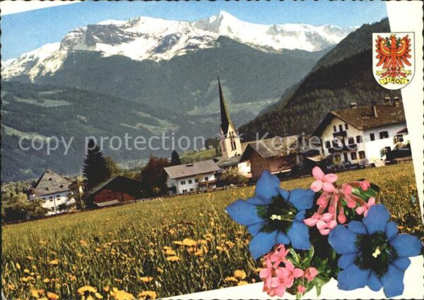 Stumm Zillertal Sommerfrische Blick gegen Gerlossteinwa
