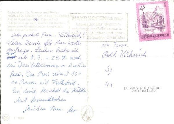 Mayrhofen Zillertal Haus Leo Pension Alpen – Bild 2