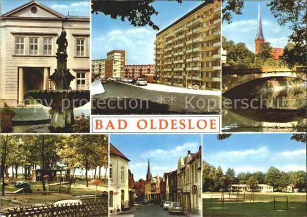 Bad Oldesloe Brunnen Strassenpartie Wohnblocks Kirch