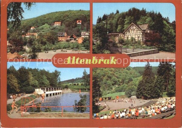 Altenbrak Harz Teilansicht Rolandseck Bergschwimmbad W