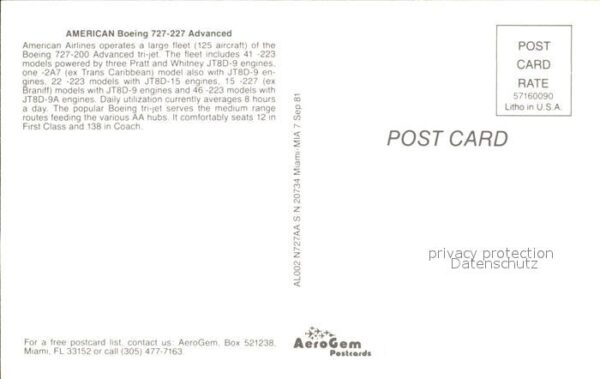 Flugzeuge Zivil American Boeing 727-227 Advanced – Bild 2