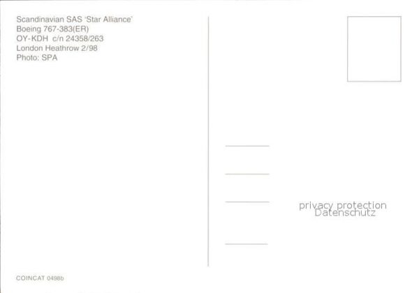 Flugzeuge Zivil Scandinavian SAS Star Alliance Boeing 7 – Bild 2