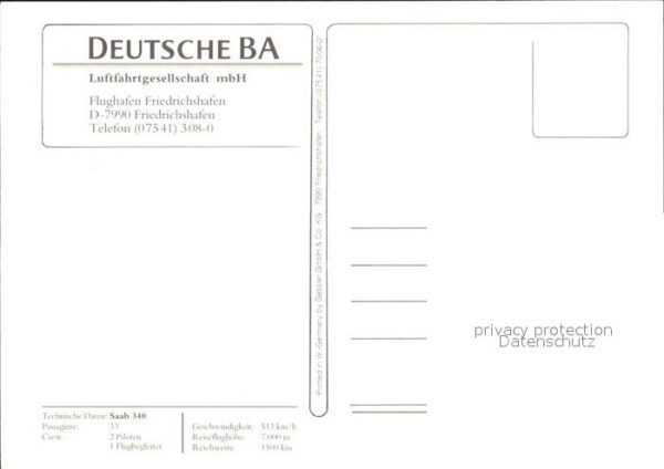 Flugzeuge Zivil Deutsche BA Saab 340 – Bild 2