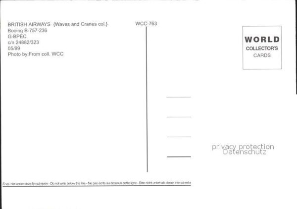 Flugzeuge Zivil British Airways Waves and Cranes Boeing – Bild 2