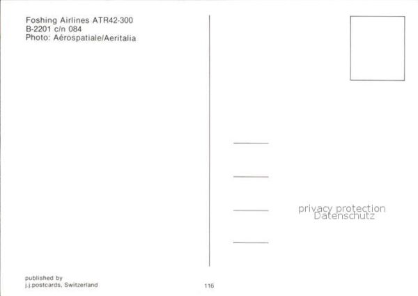 Flugzeuge Zivil Foshing Airlines ATR-42-300 B-2201 c/n – Bild 2