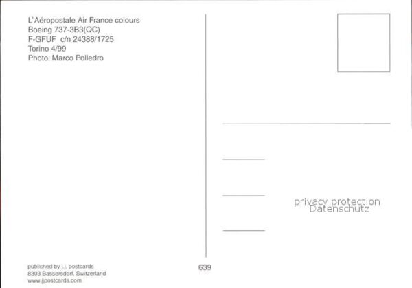 Flugzeuge Zivil L'Aeropostale Air France Boeing 737-3B3 – Bild 2