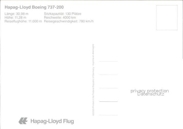 Flugzeuge Zivil Hapag-Lloyd Boeing 737-200 – Bild 2