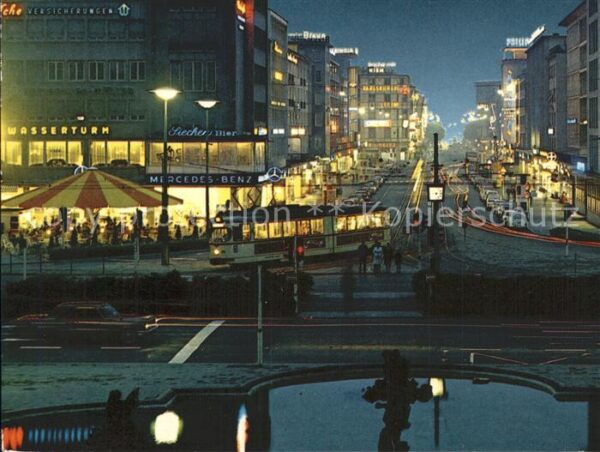 Mannheim mit Planken bei Nacht