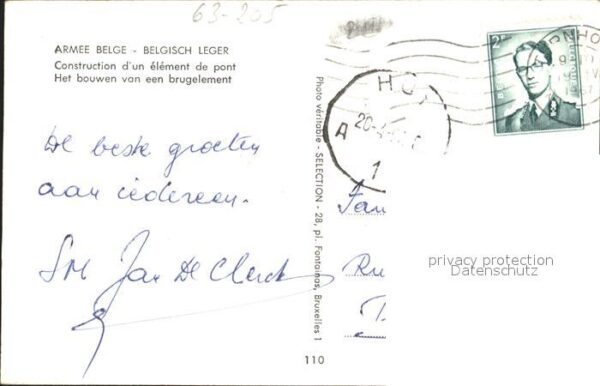 Militaria Belgien Armee Belge Construction d_un element d – Bild 2