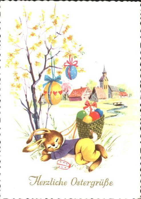 Vermenschlicht Hase Schlaf Ostern Ostereier
