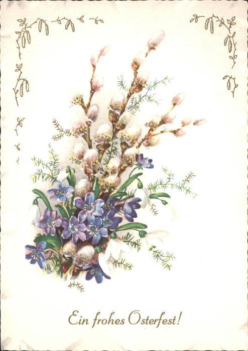 Ostern Easter Paques Weidenkätzchen Leberblümchen