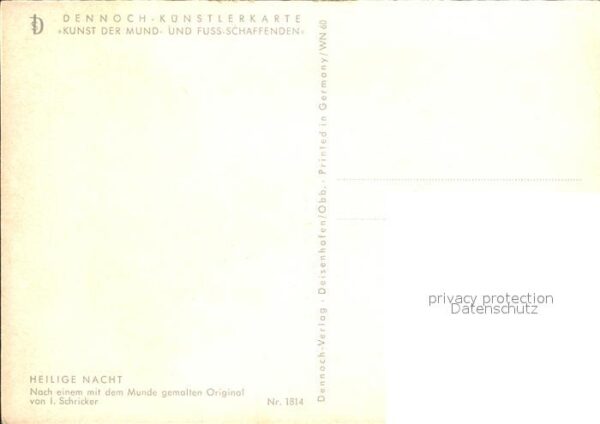 Weihnachten Mundgemalt I. Schricker Heilige Nacht – Bild 2
