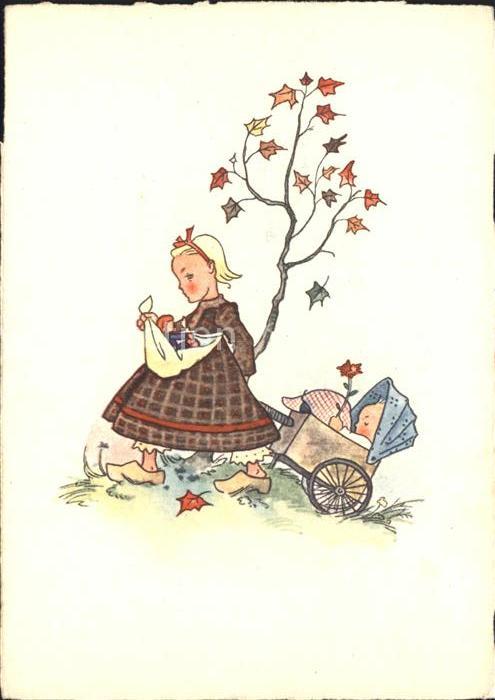 Puppe Doll Poupee Kinderspielzeug Kind Kinderwagen Verlag-Flechsig-Nr. 70