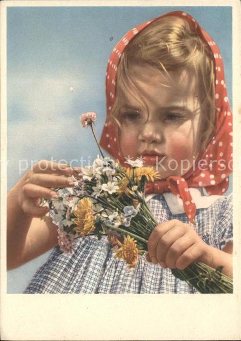 Kinder Child Enfants Blumen Foto-Carl-Werner-Nr. 1228