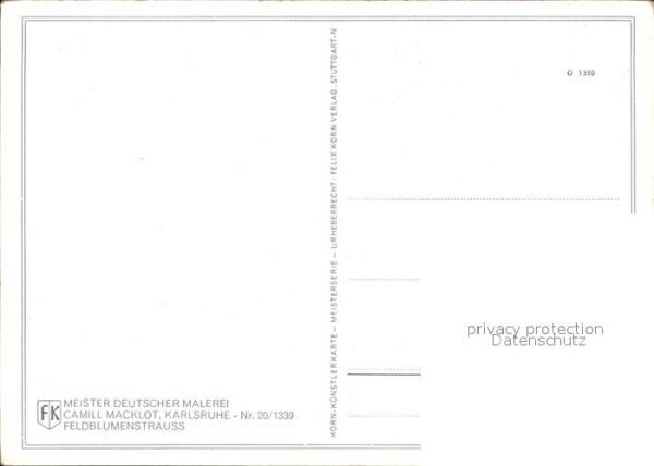 Kuenstlerkarte Camill Macklot Nr. 20/1339 Feldblumenst – Bild 2