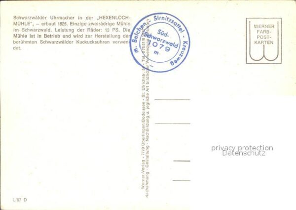 Uhren Uhrmacher Schwarzwald Hexenlochmühle – Bild 2