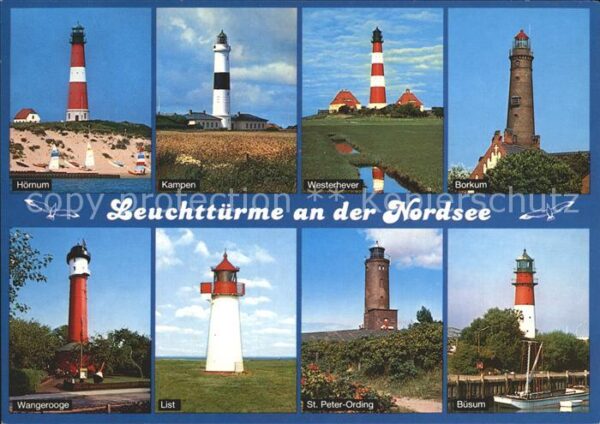Leuchtturm Lighthouse Nordsee Hörnum Kampen Borkum Büsum List